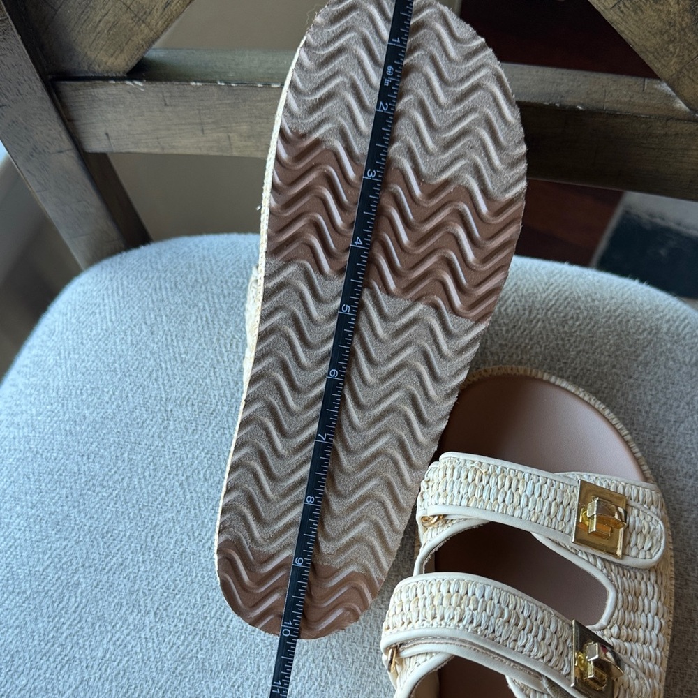 Women's Platform Raffia Sandals - Picture 5 of 6